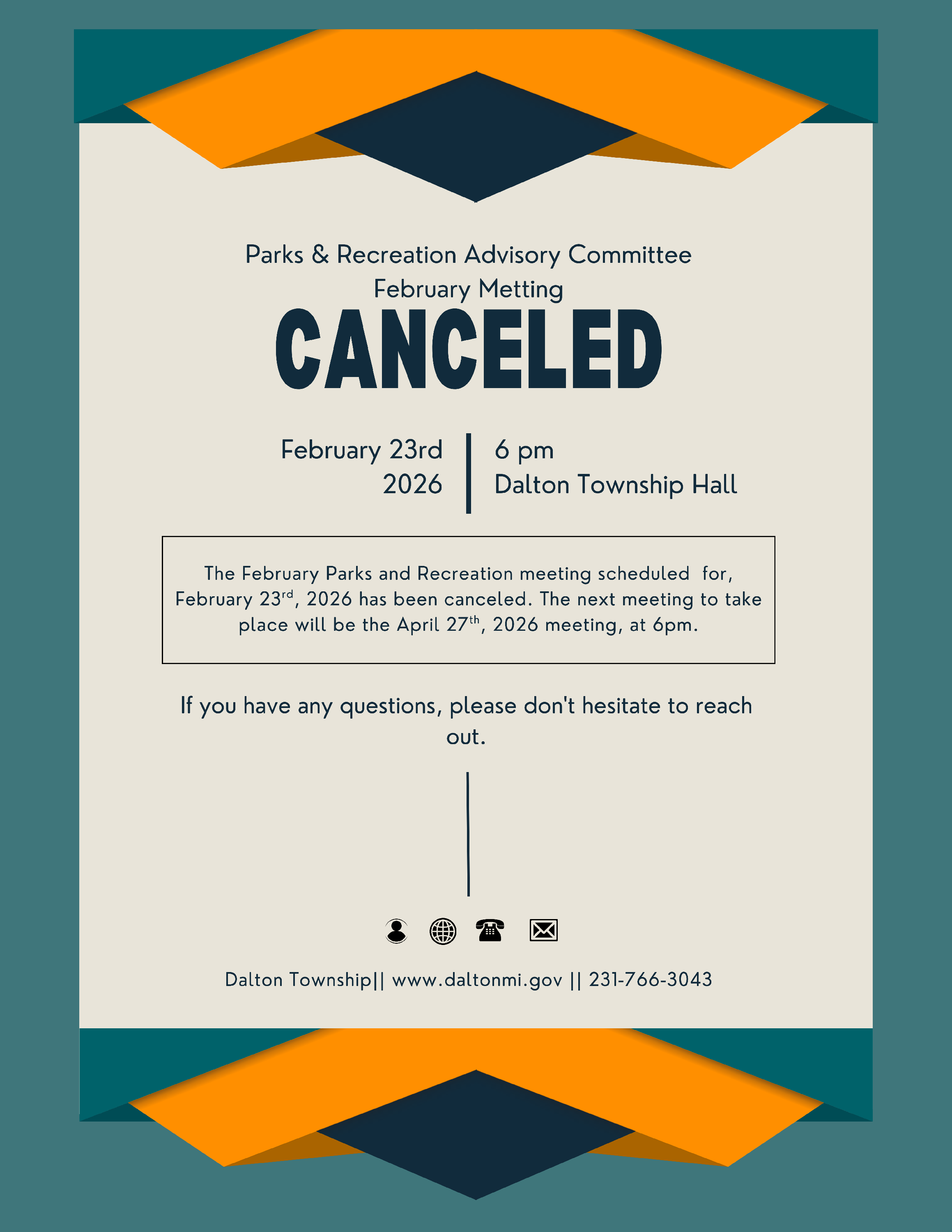 Park s & Rec Postponed Flyer